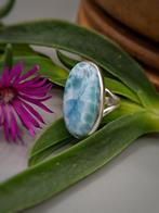 Uniek stuk ring in 925 zilver met Larimar van topkwaliteit