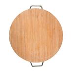 Houten dienblad, rond, metalen handgrepen, extra stevig, Ø, Ophalen of Verzenden