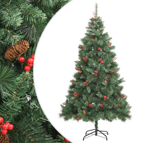 vidaXL Kunstkerstboom met scharnieren dennenappels en bessen, Diversen, Kerst, Nieuw, Verzenden