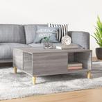 vidaXL Salontafel 80x80x36,5 cm bewerkt hout grijs sonoma, 50 tot 100 cm, Verzenden, Nieuw, 50 tot 100 cm