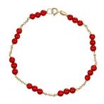 Armband - 18 karaat Geel goud Koraal, Sieraden, Tassen en Uiterlijk, Armbanden, Nieuw