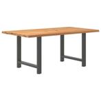 vidaXL Eettafel rechthoekig 180x100x74 cm massief eikenhout, Huis en Inrichting, Tafels | Eettafels, Verzenden, Nieuw