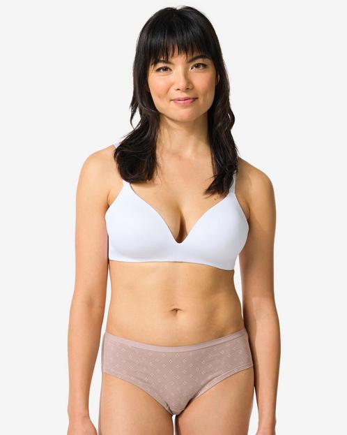 HEMA Dames hipsters stretch katoen - 2 stuks lichtbruin, Kleding | Dames, Ondergoed en Lingerie, Verzenden