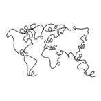 2dekans | Metalen wanddecoratie Wereldkaart zwart 120x70x1,5, Huis en Inrichting, Woonaccessoires | Overige, Ophalen of Verzenden