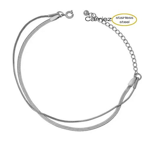 Duo armband goud of zilver stainless steel, Sieraden, Tassen en Uiterlijk, Armbanden, Nieuw, Verzenden