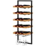 TRUUSK Wandmonteerbaar Wijnrek - 5 Niveaus - Stapelbaar - Vo, Huis en Inrichting, Stoffering | Behang, Verzenden