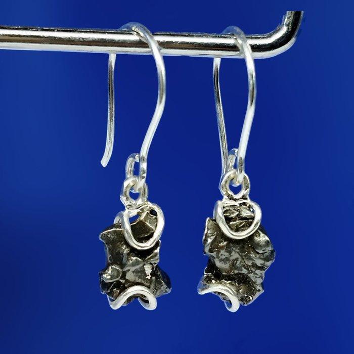 METEORIET ZILVEREN OORBELLEN. Handgemaakt. CAMPO DEL CIELO, Verzamelen, Mineralen en Fossielen