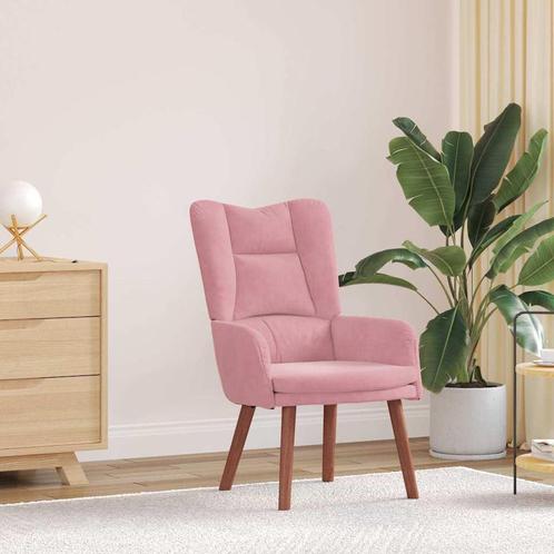 vidaXL Relaxstoel fluweel roze, Huis en Inrichting, Fauteuils, Nieuw, Verzenden