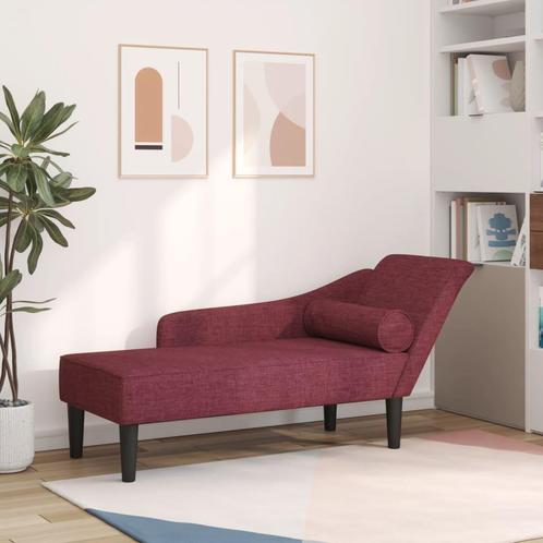 vidaXL Chaise longue met kussens stof wijnrood, Huis en Inrichting, Banken | Sofa's en Chaises Longues, Nieuw, Verzenden