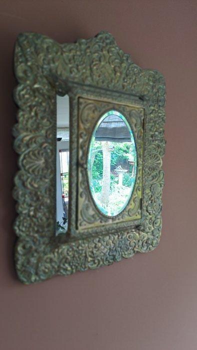 Spiegel - Koper/Glas - Antiek spiegelkastje, Antiek en Kunst, Curiosa en Brocante
