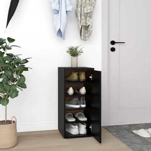 vidaXL Schoenenkast 32x35x70 cm bewerkt hout zwart, Huis en Inrichting, Kasten | Schoenenrekken, Nieuw, Verzenden