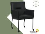 Leren eetkamerstoel Lucky - Rancho Nero (zwart), Bohemian, Industrieel, Modern, Scandinavisch, Zwart, Nieuw, Leer