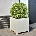 vidaXL Plantenbakken 2 st 40x40x40 cm staal wit, Verzenden, Nieuw, Metaal