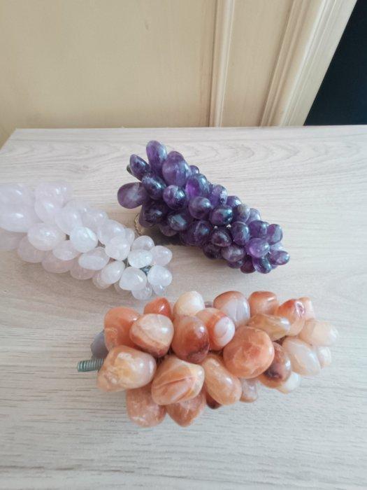 Amethist rozenkwarts carneool Cabochon - Hoogte: 2 cm -, Antiek en Kunst, Curiosa en Brocante