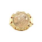 Gouden ring met munt 14 krt, Sieraden, Tassen en Uiterlijk, Ringen, Nieuw, Ophalen of Verzenden