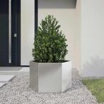 vidaXL Plantenbak zeshoek 69x60x45 cm roestvrijstaal, Verzenden, Nieuw, Metaal