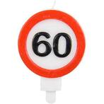 Kaars 60 Jaar Verkeersbord, Verzenden, Nieuw