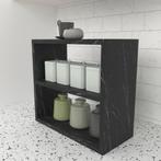 [en.casa] Keukenkast organizer 40x43,5x20 cm marmer zwart, Verzenden, Nieuw