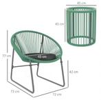 3-delige Balkonset – Groene Acapulco Stoelen en Tafel Glas, Verzenden, Nieuw
