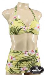 Aloha Beachwear, 50s Bikini Yellow Hawaiien Hibiscus in Sma, Kleding | Dames, Nieuw, Verzenden