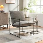 Fauteuil Utsjoki 90x61x70 cm zwart en donkergrijs [en.casa], Huis en Inrichting, Verzenden, Nieuw