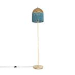 Oosterse vloerlamp goud met groene franjes 30 cm - Fringle, Huis en Inrichting, Lampen | Vloerlampen, Nieuw, Overige materialen