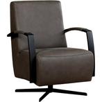 Leren draaifauteuil Mood - Rancho Steel (grijs) - Stervoet, Huis en Inrichting, Fauteuils, Nieuw, Ophalen of Verzenden, 50 tot 75 cm
