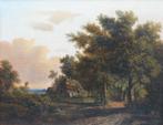 J.M. Jansen (1811-1857) - Een bebost landschap met boeren en, Antiek en Kunst