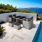 Wicker zitgroep Manhattan 4+4+1 met aluminium frame en besch, Verzenden, Nieuw