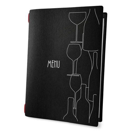 Menumap voor 4 menukaarten (A4)  - type: ECO-Black-Glass..., Zakelijke goederen, Horeca | Overige