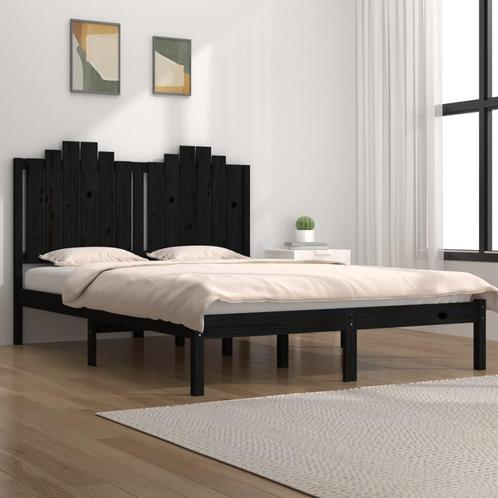 vidaXL Bedframe massief grenenhout zwart 200x200 cm, Huis en Inrichting, Slaapkamer | Bedden, Overige maten, 200 cm, Zwart, Tweepersoons