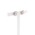 Witgouden oorstekers met Tahiti parel en diamanten; ca. 0..., Gebruikt, Overige kleuren, Ophalen of Verzenden, Met edelsteen