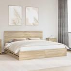 vidaXL Bedframe met lade Sonoma Eiken 200 x 200 cm, Verzenden, Nieuw, Bruin, Hout