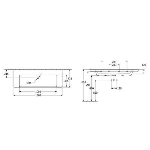 Wastafel Villeroy & Boch Subway 3.0 Met CeramicPlus 0, Doe-het-zelf en Verbouw, Sanitair, Ophalen of Verzenden