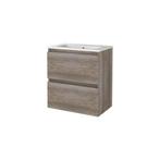 Badmeubelset BWS Salt 60x39cm Greeploos 2 Lades Met Wastafel, Ophalen of Verzenden, Nieuw, Chroom, Bad