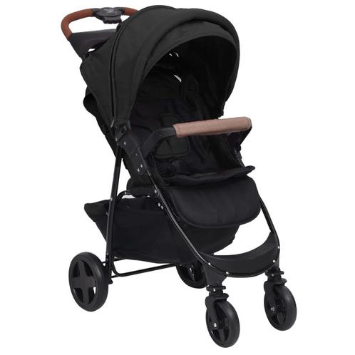 vidaXL Kinderwagen 2-in-1 staal antracietkleurig, Kinderen en Baby's, Kinderwagens en Combinaties, Nieuw, Verzenden