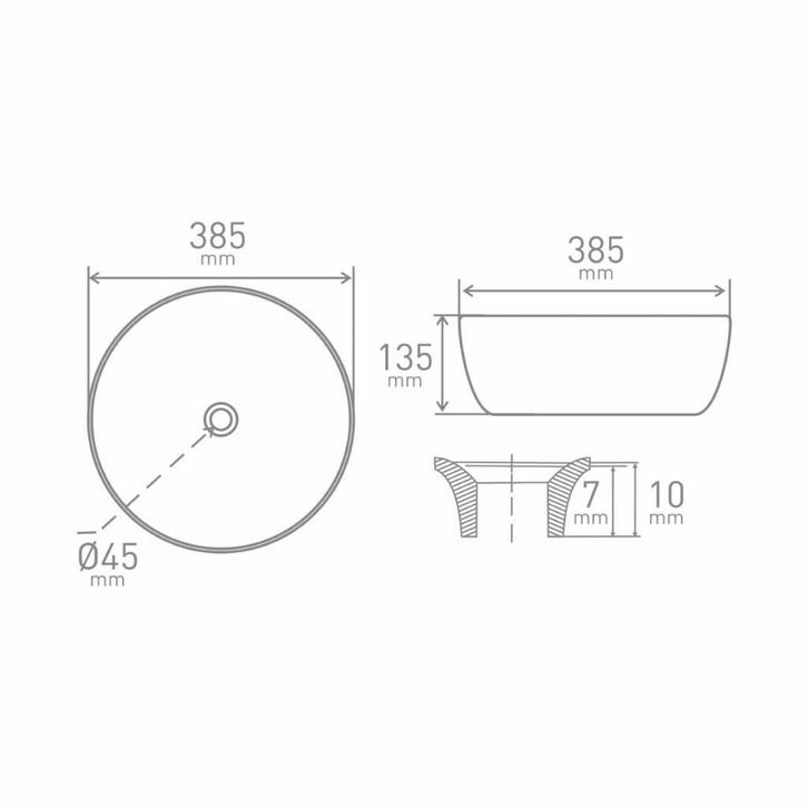 Opbouw Waskom VM Go Adonis 38x38x13.5 cm Porselein Wit, Doe-het-zelf en Verbouw, Sanitair, Ophalen of Verzenden