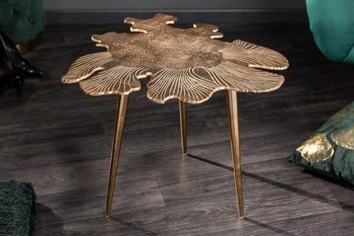 Handgemaakte salontafel ABSTRACT LEAF 60cm goud filigraan, Huis en Inrichting, Tafels | Salontafels, Ophalen of Verzenden