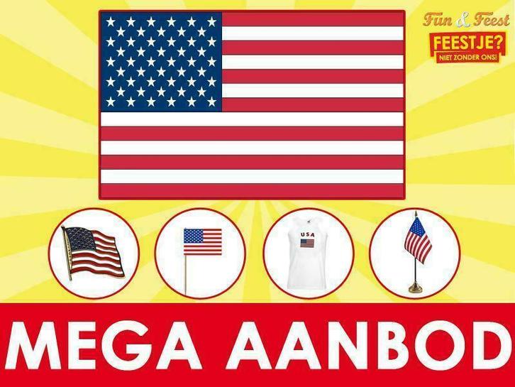 USA vlaggen - Vlag Amerika binnen 24 uur geleverd, Diversen, Vlaggen en Wimpels, Nieuw, Ophalen of Verzenden