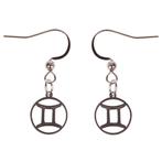 Oorbellen Zilverkleurig - hanger sterrenbeeld Tweelingen NIE, Ophalen of Verzenden, Nieuw