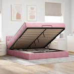 vidaXL Ottoman bed met matras en LEDs 160x200cm fluweel, Huis en Inrichting, Verzenden, 200 cm, Stof, 160 cm
