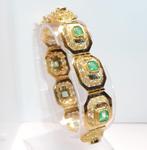 Armband - 18 karaat Geel goud - 4.50ct. tw. Smaragd -, Nieuw