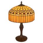 Tiffany tafellamp – Geometrisch & Amber – Ø 30,5 × H 47 cm, Verzenden, Nieuw