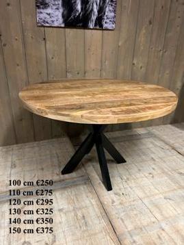 Mango ronde eettafel 100/110/120/130/140/150 op voorraad