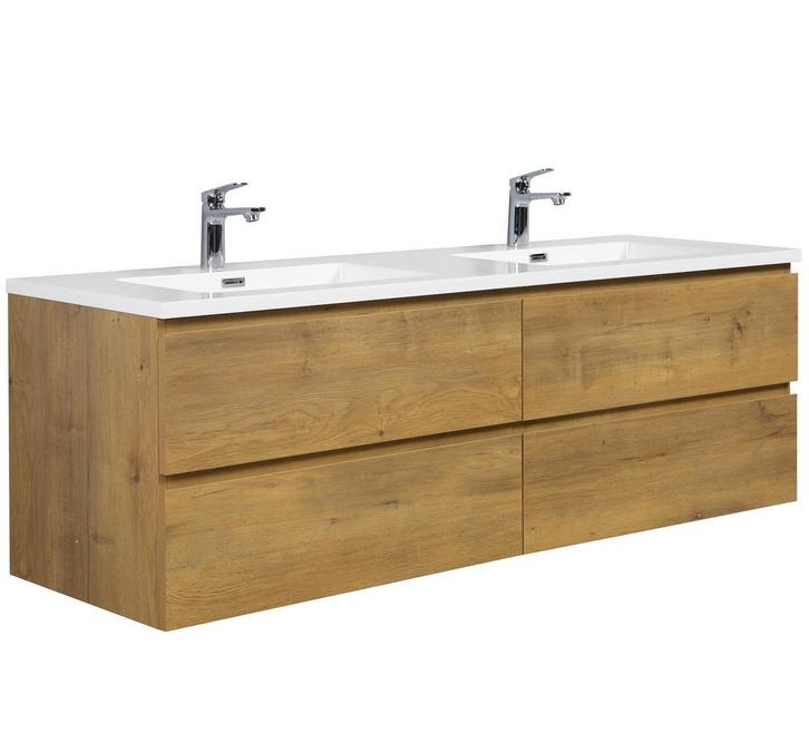 Badkamermeubel Set Angela 160cm Eiken Badmeubel, Huis en Inrichting, Badkamer | Badkamermeubels, Nieuw, Wastafelkast, Verzenden