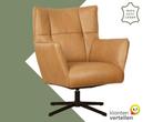 Leren draaifauteuil Lovely - Granada Sahara (cognac), Huis en Inrichting, Fauteuils, Nieuw, Ophalen of Verzenden, 75 tot 100 cm
