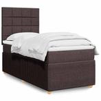 vidaXL Boxspring met matras stof donkerbruin 80x200 cm, Huis en Inrichting, Eenpersoons, Bruin, Verzenden, Nieuw