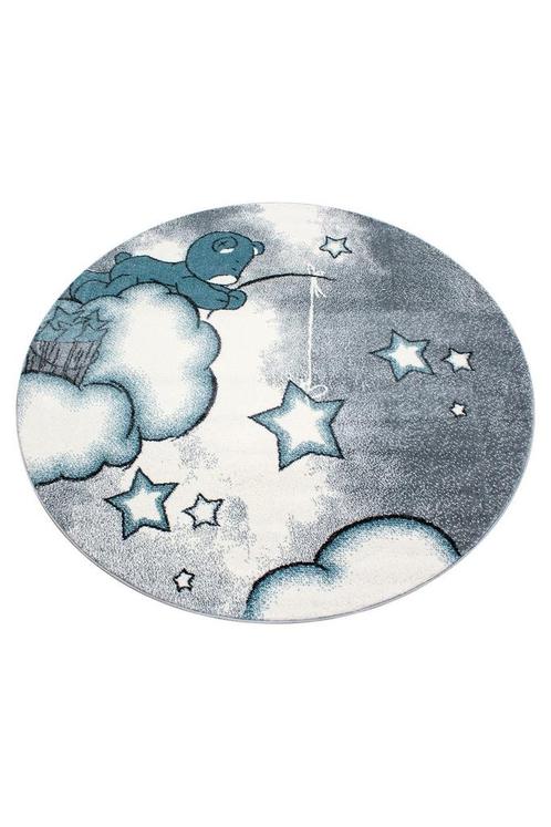Rond Kindervloerkleed | Kids | Beer | Blauw | 160x160 cm, Huis en Inrichting, Stoffering | Tapijten en Kleden, Verzenden