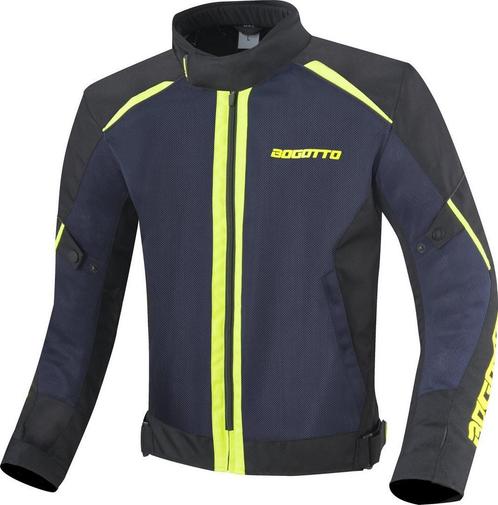 Bogotto Blaze-Air Zwart Blauw Fluo Geel Textiele Motorjas, Motoren, Kleding | Motorkleding, Heren, Nieuw met kaartje, Jas | textiel