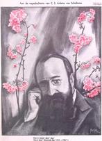 De nagedachtenis van C. S. Adama van Scheltema op spotprent, Verzenden